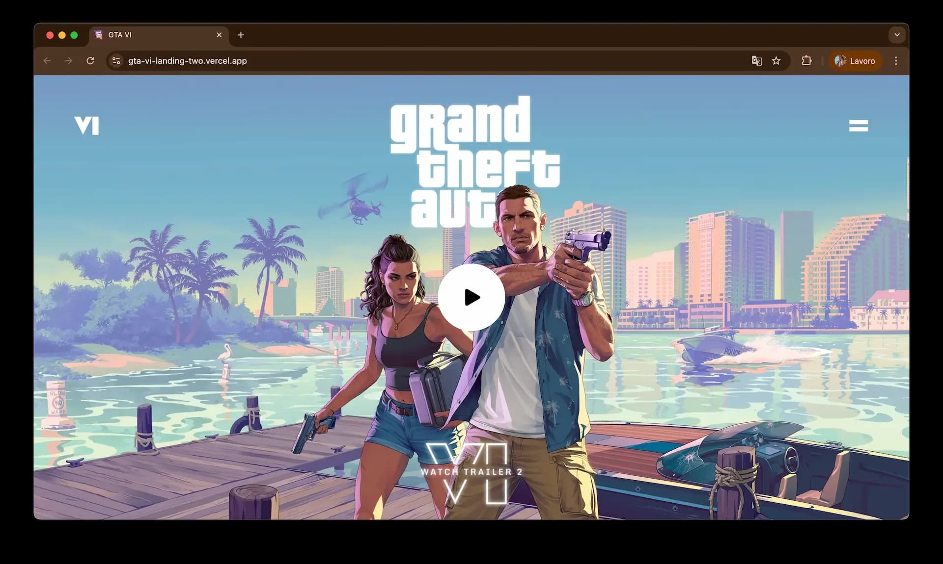 Landing Page Screenshot GTAVI