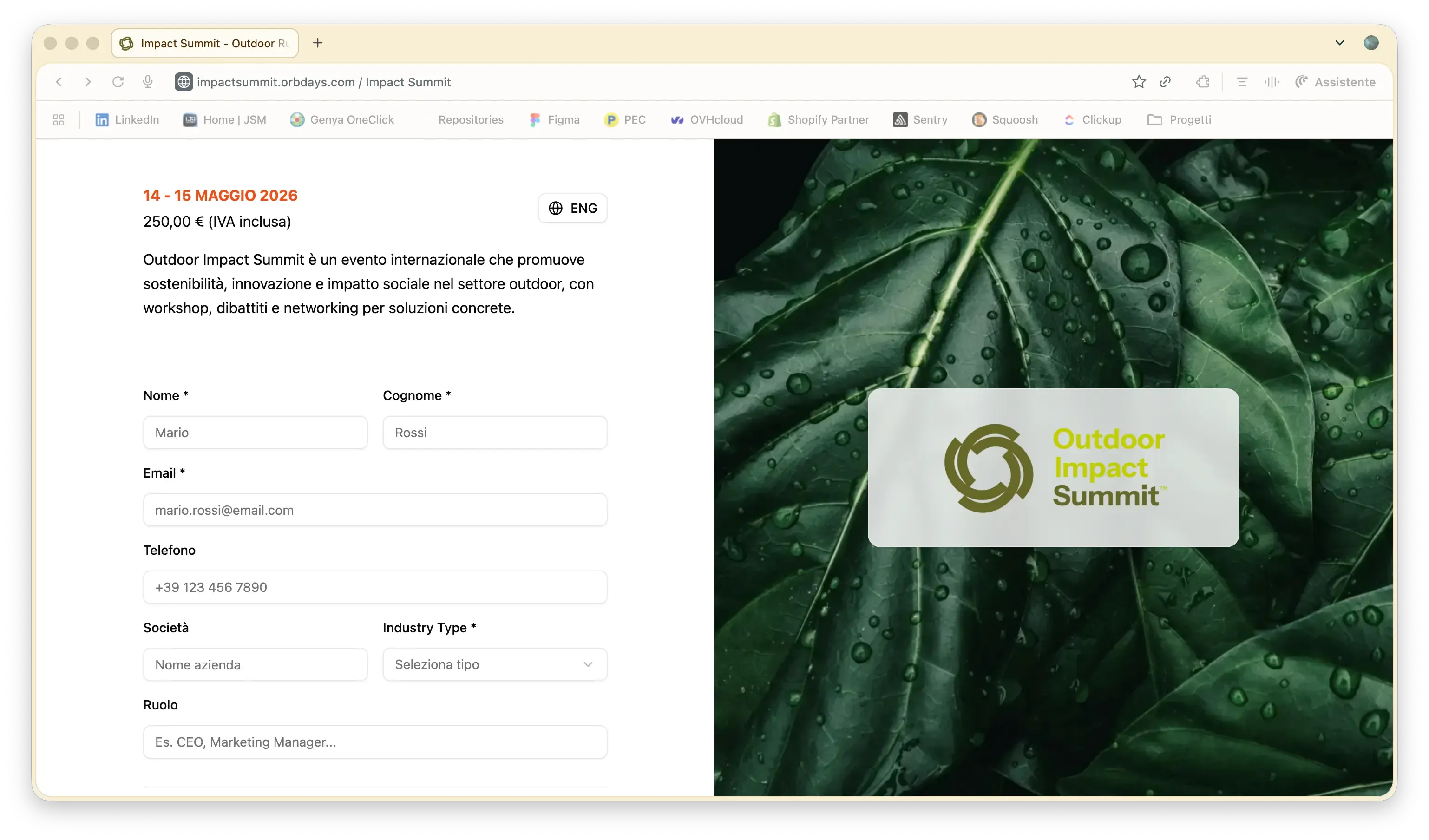 Impact Summit Event Ticket Homepage