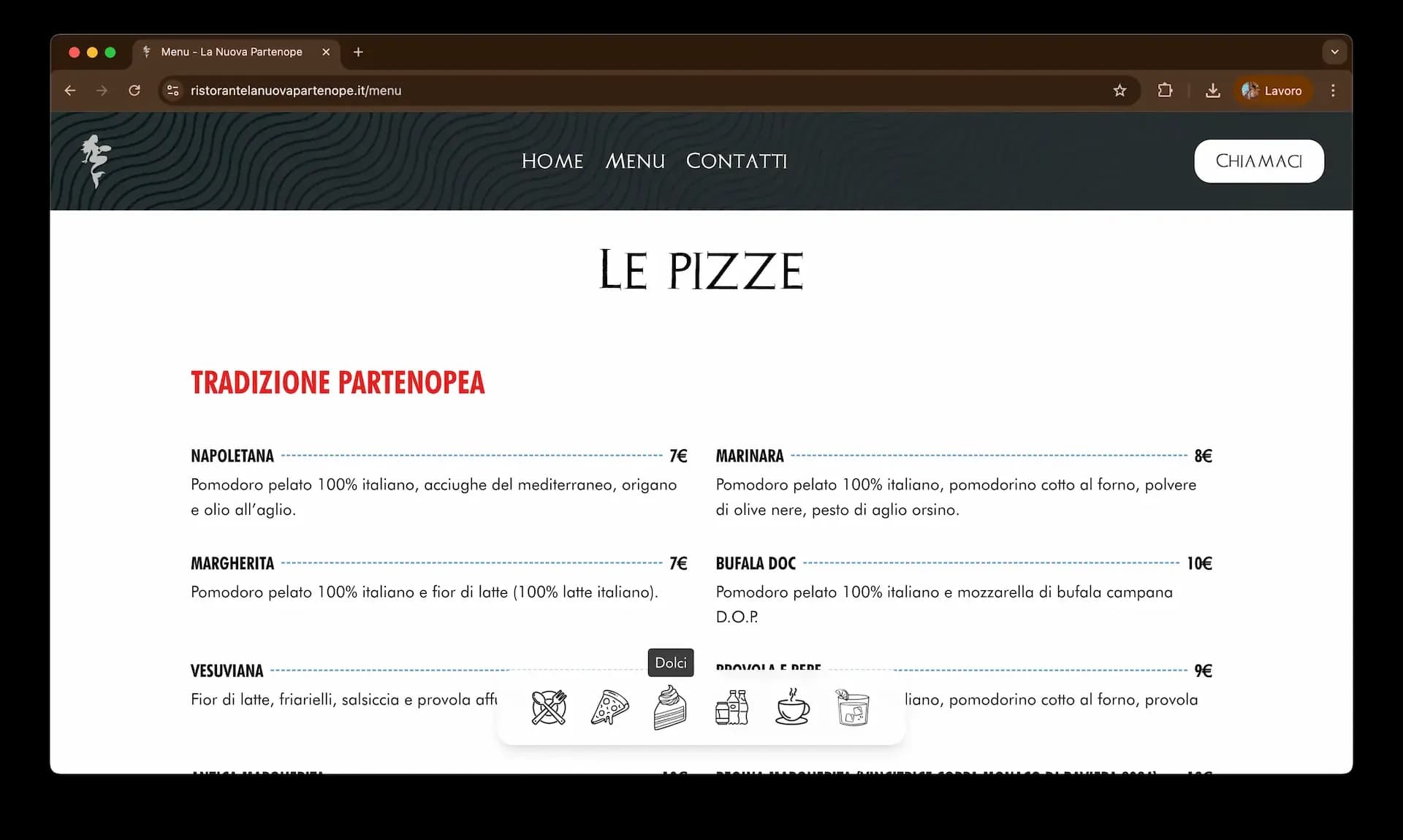 Menu Nuova Partonope - Pizze