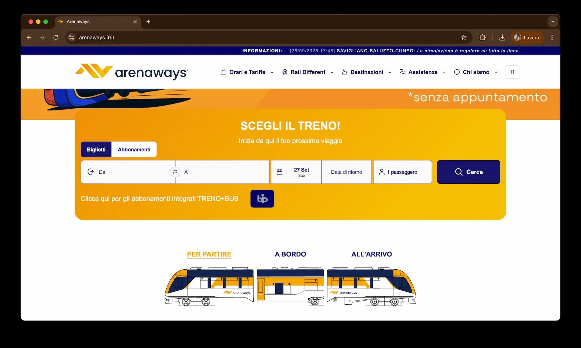 Arenaways Website Homepage