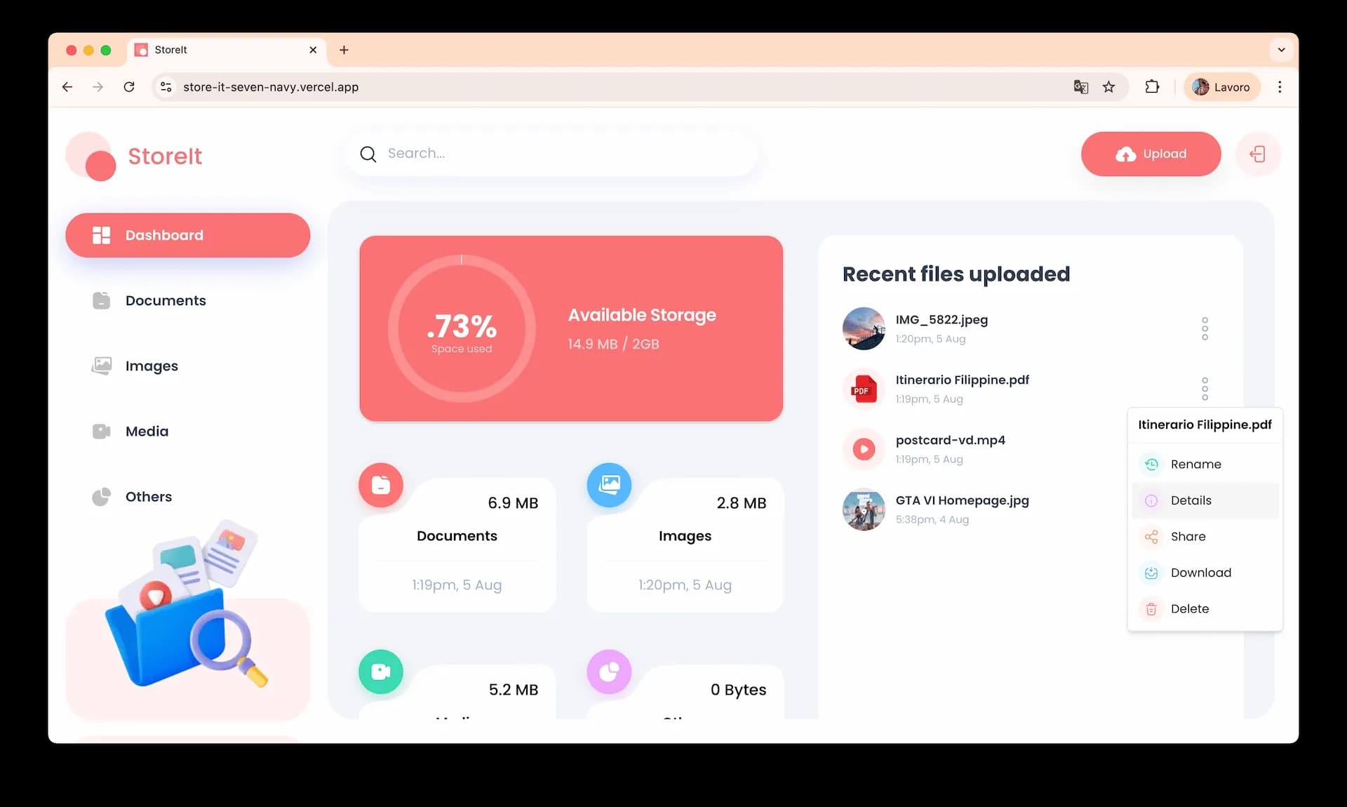 StoreIt Homepage